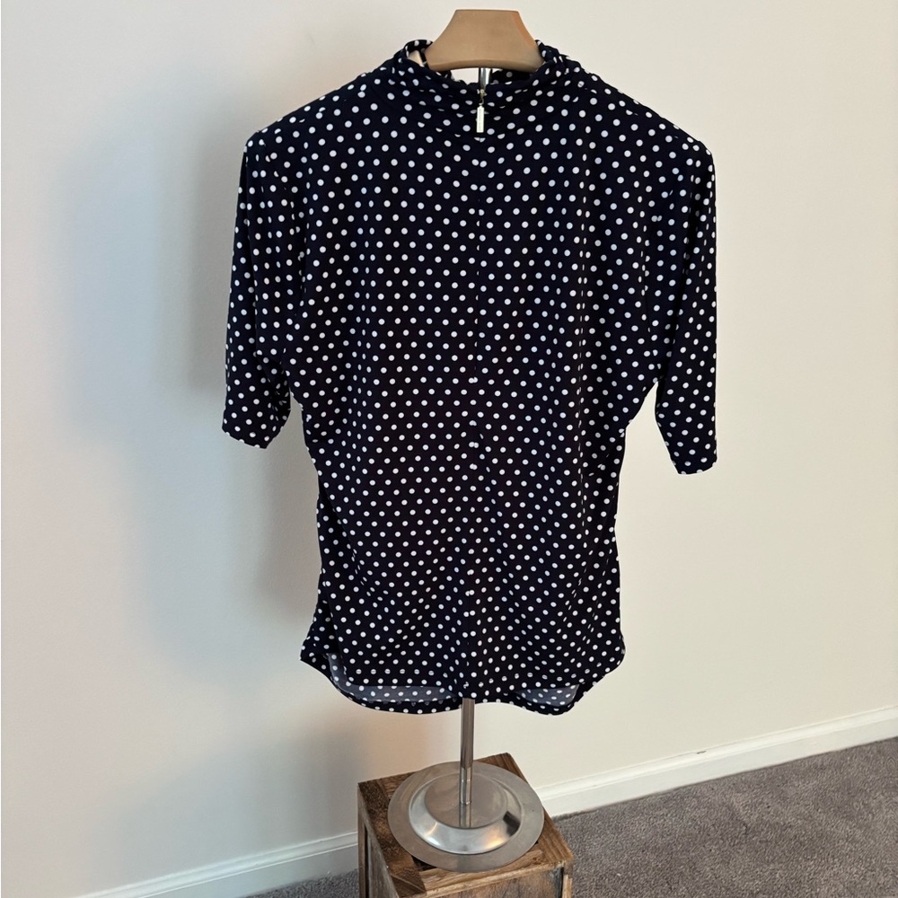 MICHAEL Michael Kors Blue and White Blouse with Polka Dots - Picture 2 of 6